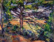 Paul Cezanne Grobe Kiefer mit roten Feldern oil